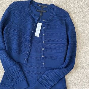 Navy Blue Knit Dress with Matching Sweater